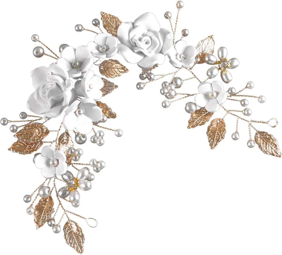 Wedding Headpiece Hair Vine for Wedding Leaf Hair Vine Pearl Hairpin Clip Leaf Hair Accessories Pearl Hair Vine for Bridal Wedding Hair Accessories Metal Bride Rhinestones Mosaic/925