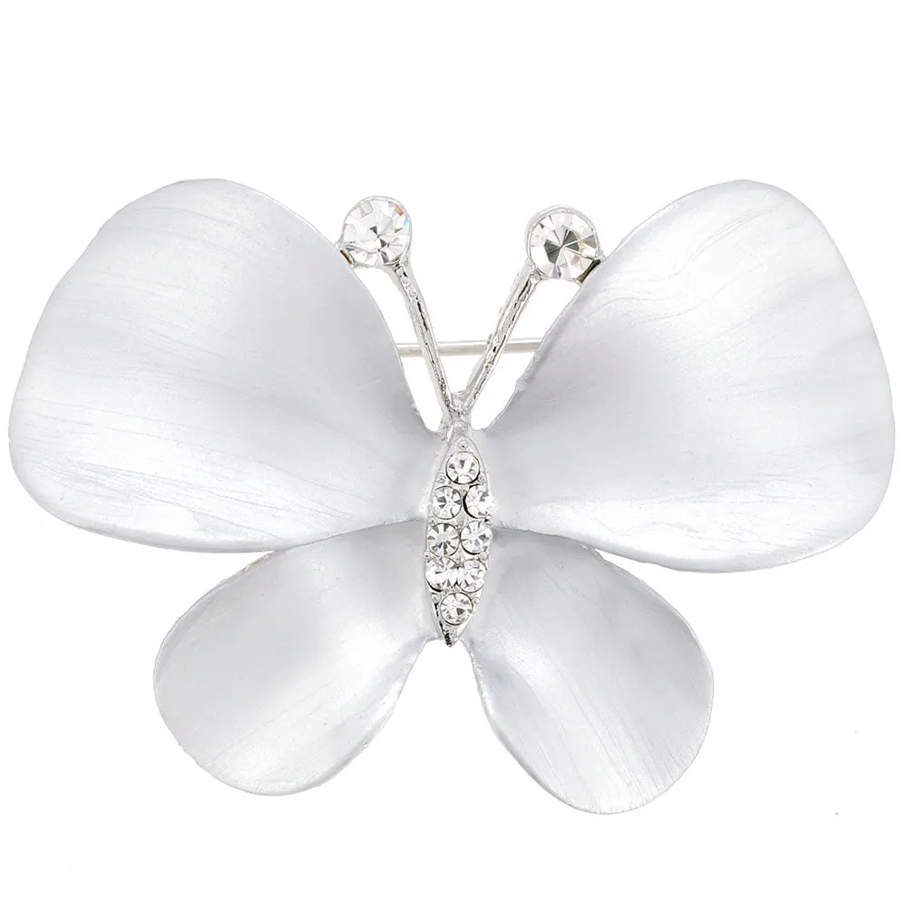 White Butterfly Pin Brooch