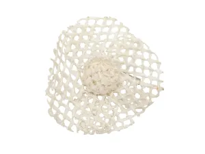 White Chanel Mesh Camellia Lapel Pin
