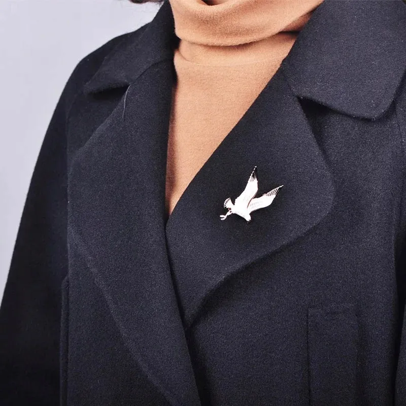 White eagle - brooch with a bird