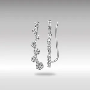 White Gold Diamond Ear Climber Earrings - Model EM4154-050-WA