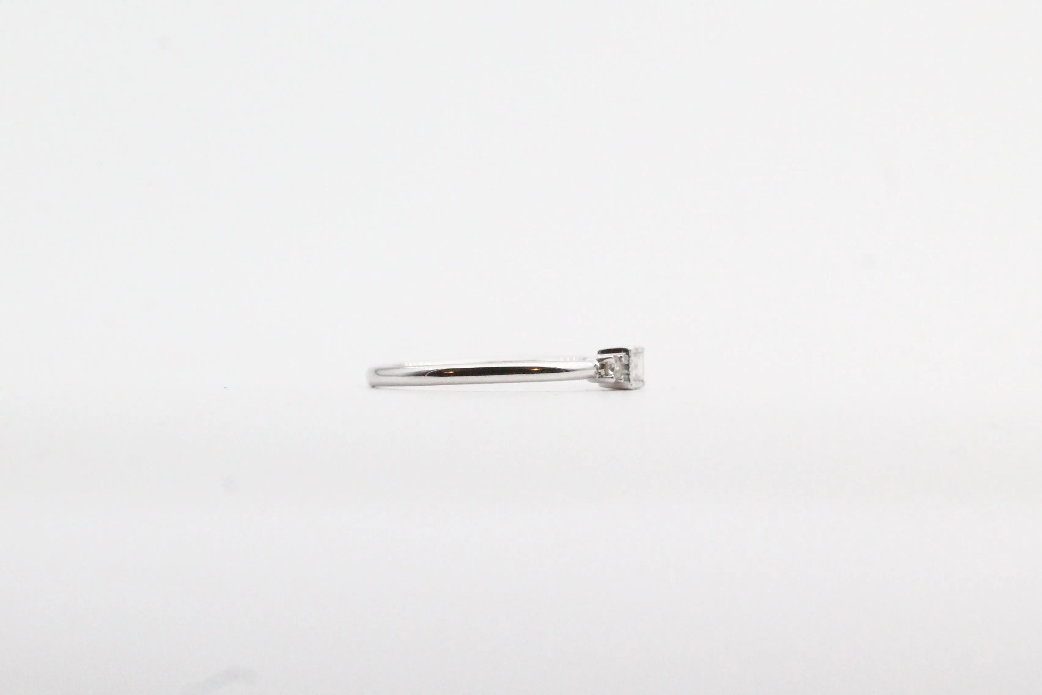 White Gold Three Stone Bezel Diamond Ring