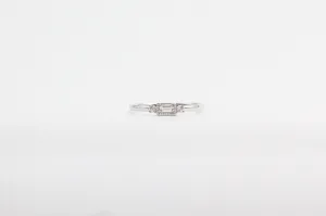 White Gold Three Stone Bezel Diamond Ring