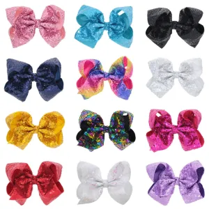 Wholesale 8 Inch Children's Bow Sequin Hairpin