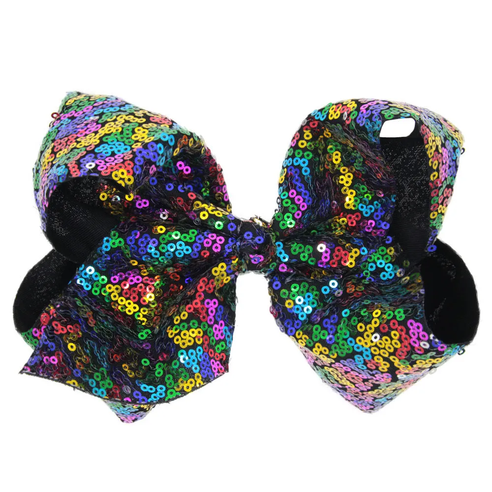 Wholesale 8 Inch Children's Bow Sequin Hairpin
