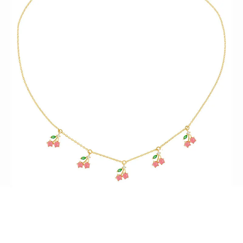Wholesale Color Crystal Zircon Summer Necklace Collarbone Chain