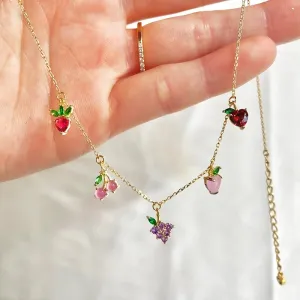 Wholesale Color Crystal Zircon Summer Necklace Collarbone Chain