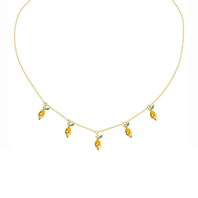 Wholesale Color Crystal Zircon Summer Necklace Collarbone Chain
