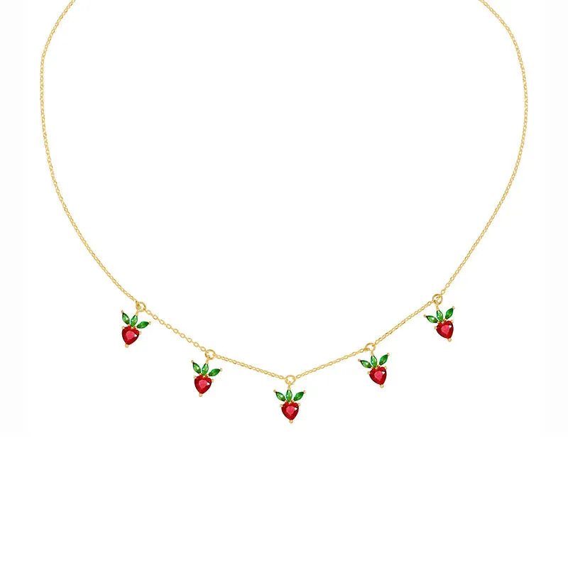 Wholesale Color Crystal Zircon Summer Necklace Collarbone Chain