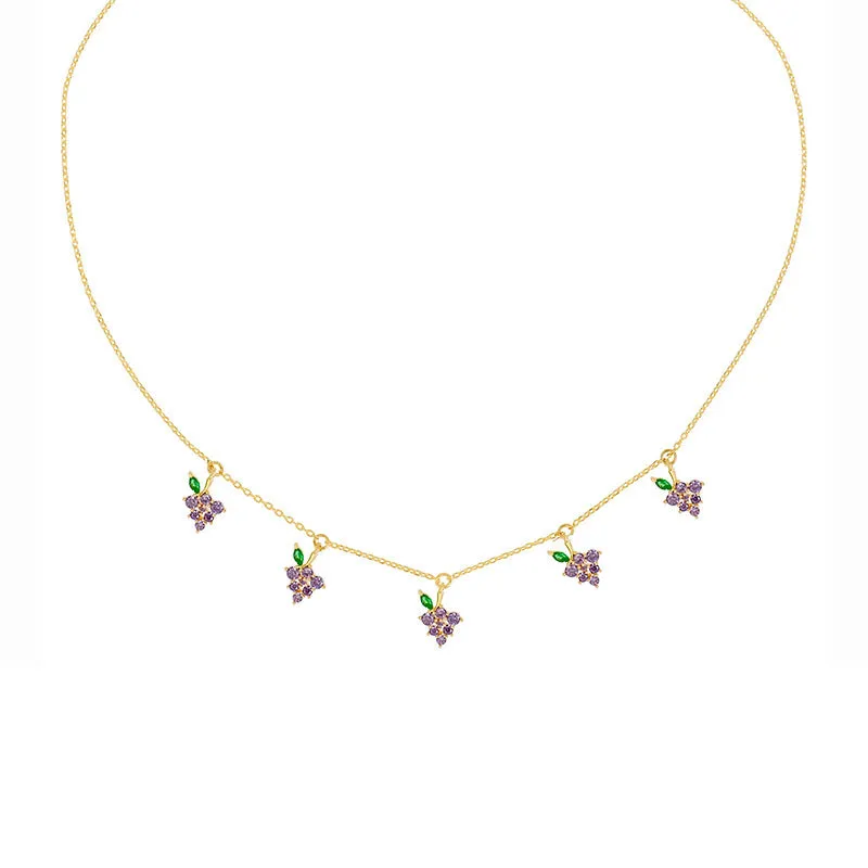 Wholesale Color Crystal Zircon Summer Necklace Collarbone Chain