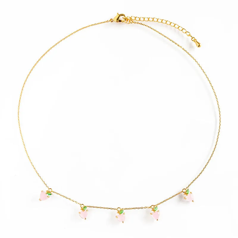 Wholesale Color Crystal Zircon Summer Necklace Collarbone Chain