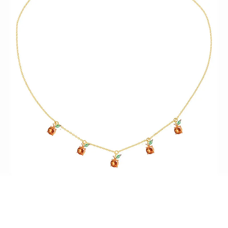 Wholesale Color Crystal Zircon Summer Necklace Collarbone Chain