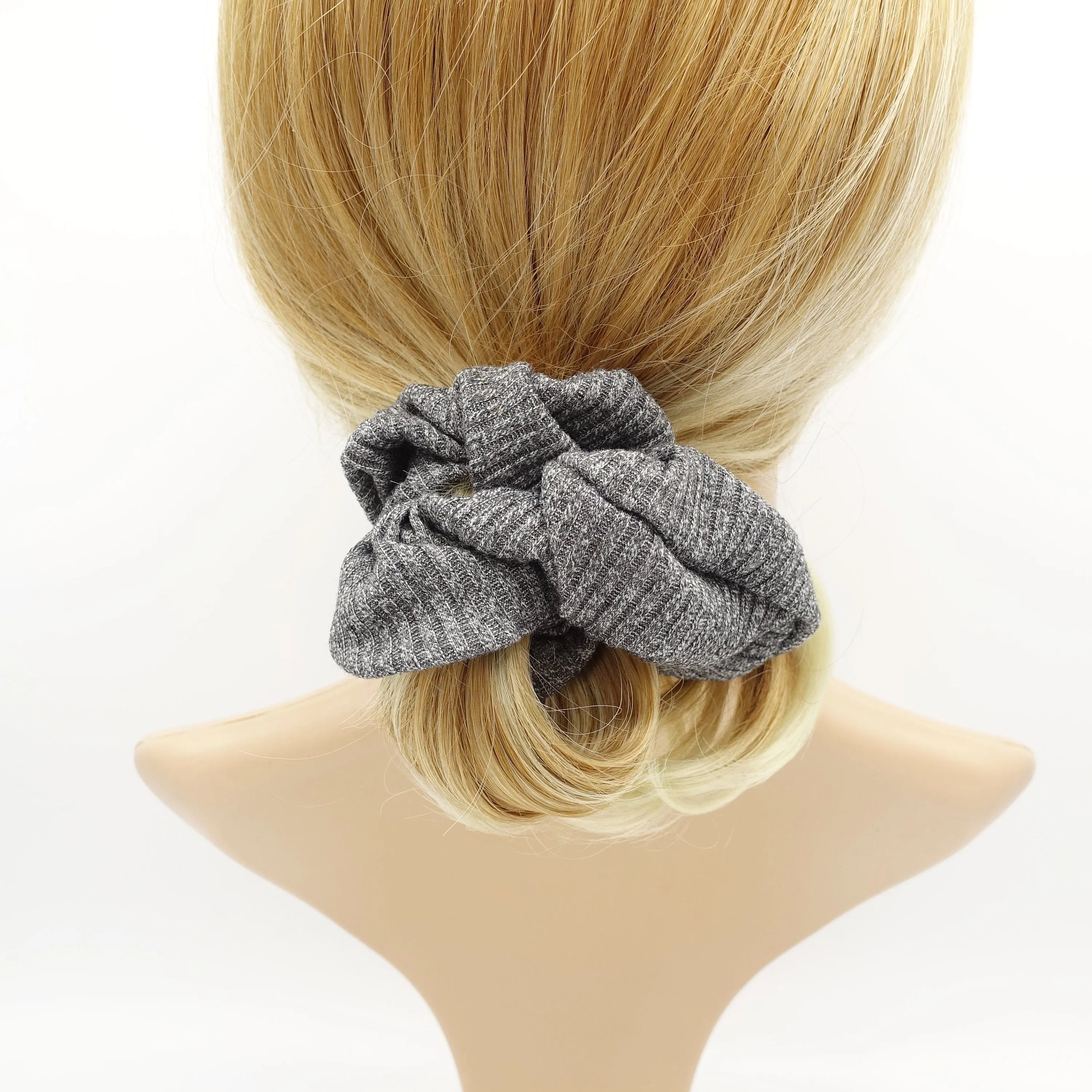 wide corrugated pattern scrunchies Fall Winter hair elastic scrunchy