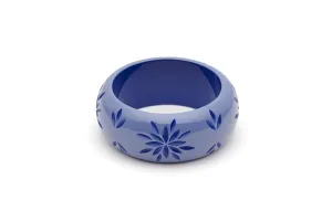 Wide Forget-Me-Not Carved Maiden Bangle