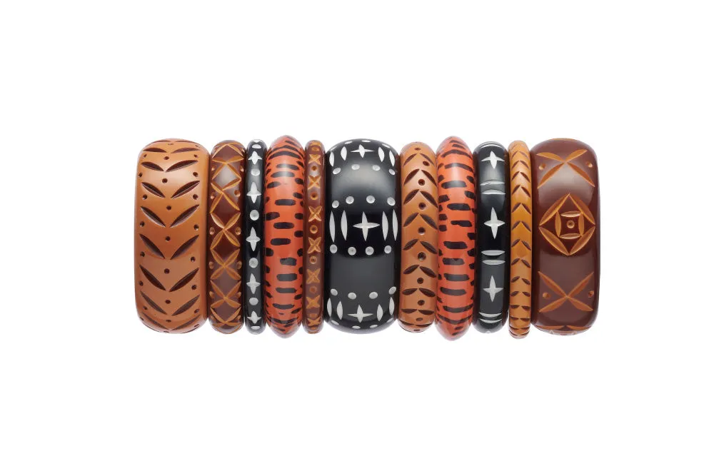 Wide Hater Carved Bangle