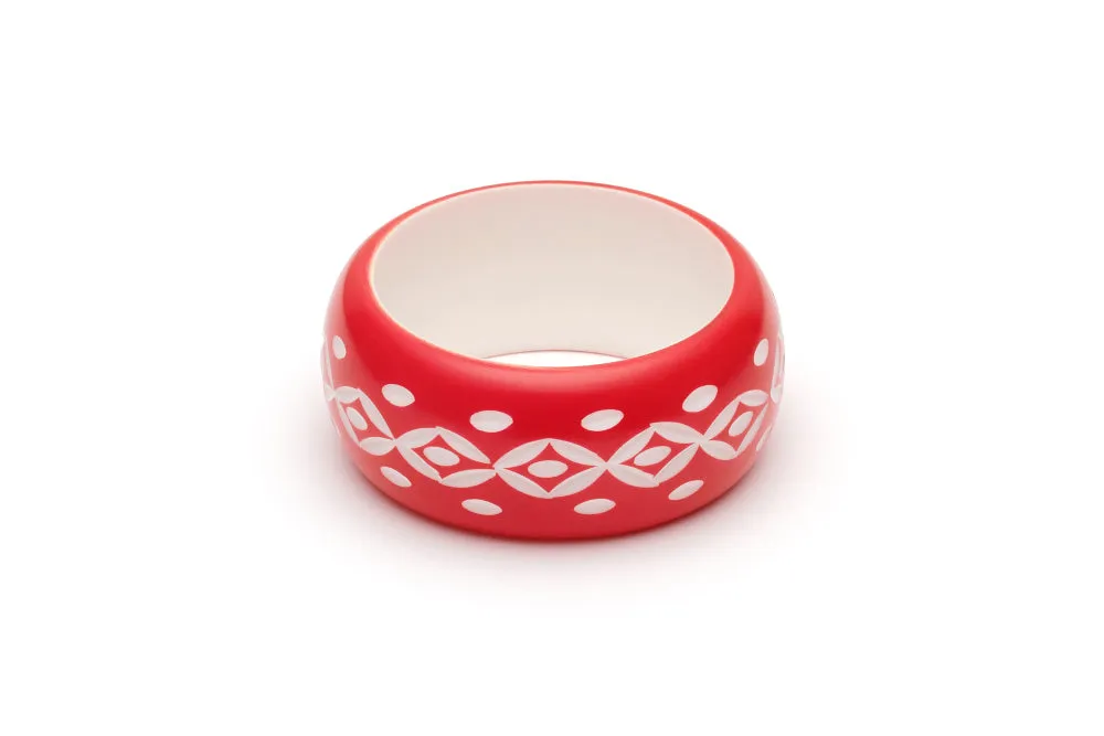 Wide Lover Carved Maiden Bangle
