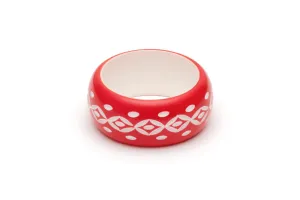 Wide Lover Carved Maiden Bangle