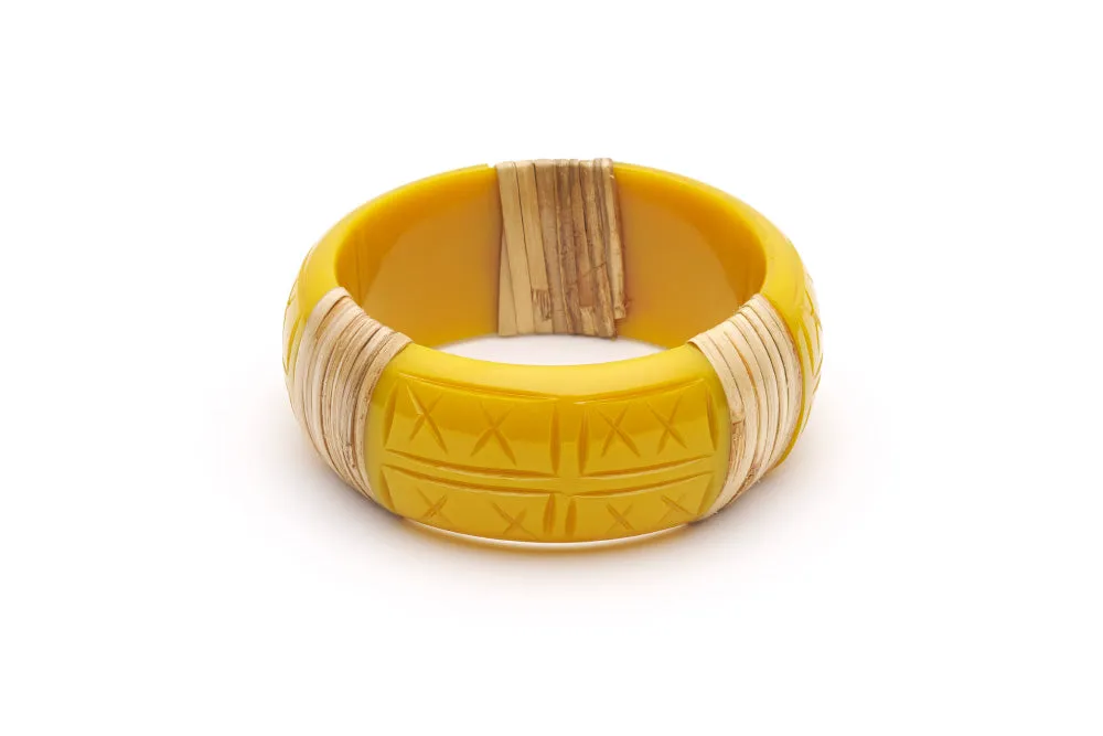 Wide Ochre Cane Classic Bangle
