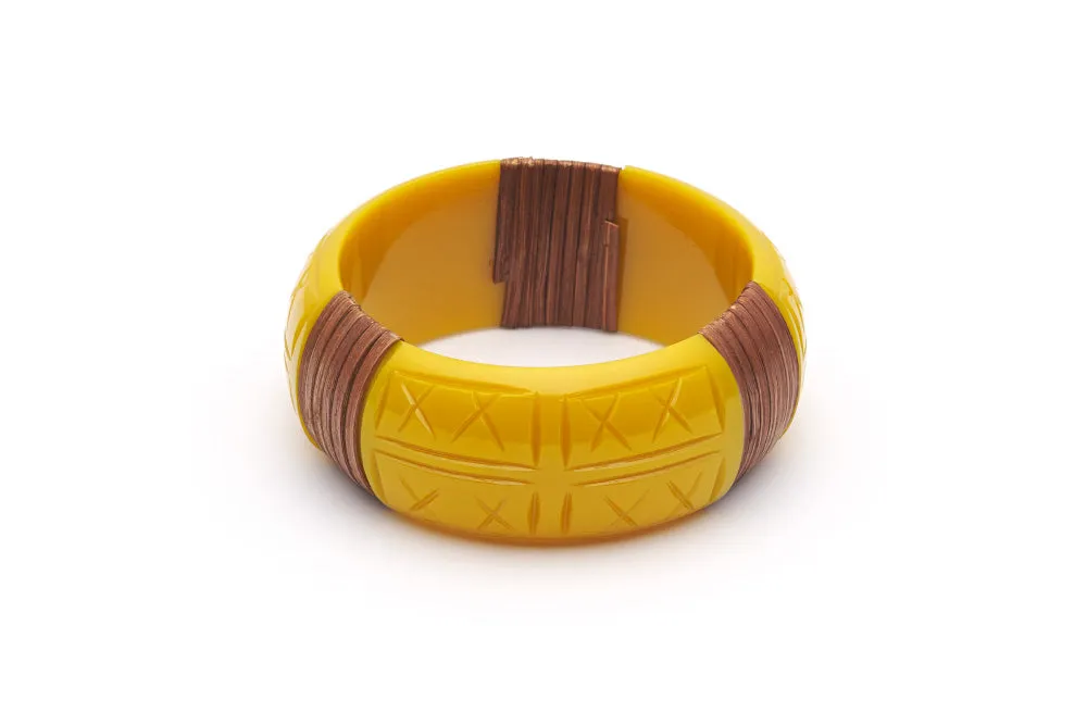 Wide Ochre Cane Classic Bangle
