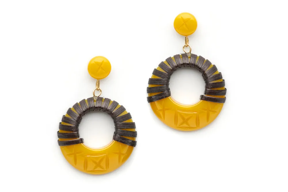 Wide Ochre Cane Classic Bangle