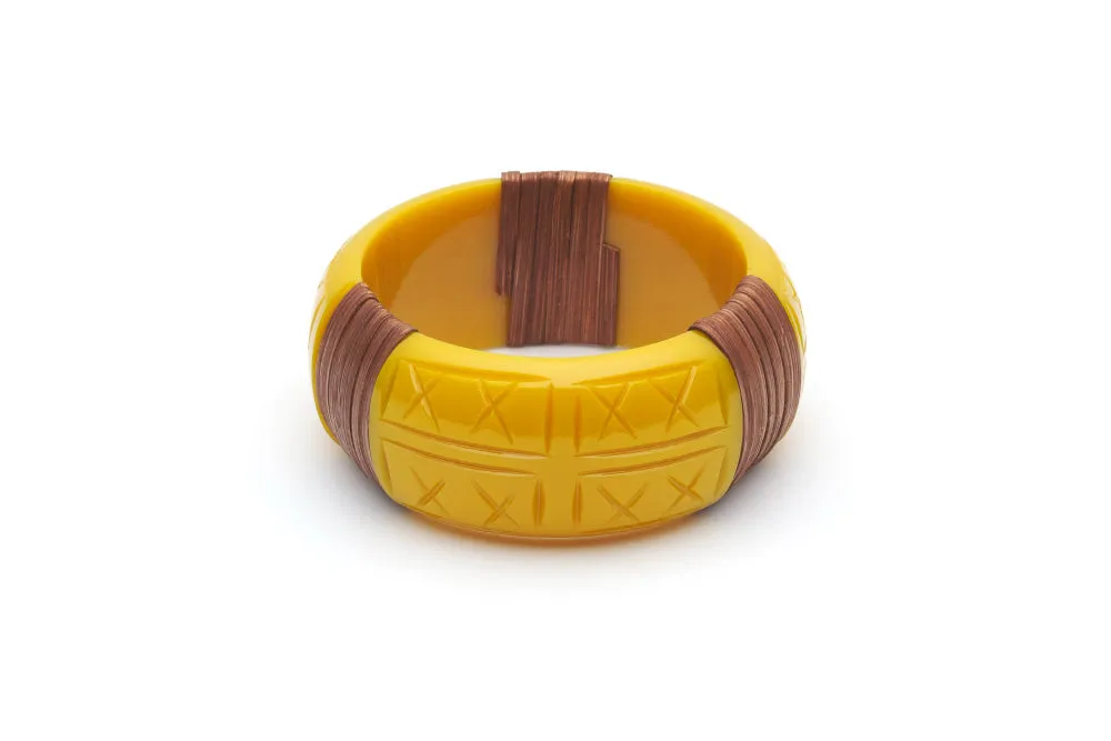 Wide Ochre Cane Maiden Bangle