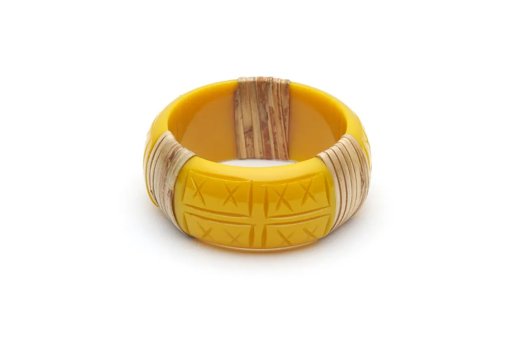 Wide Ochre Cane Maiden Bangle