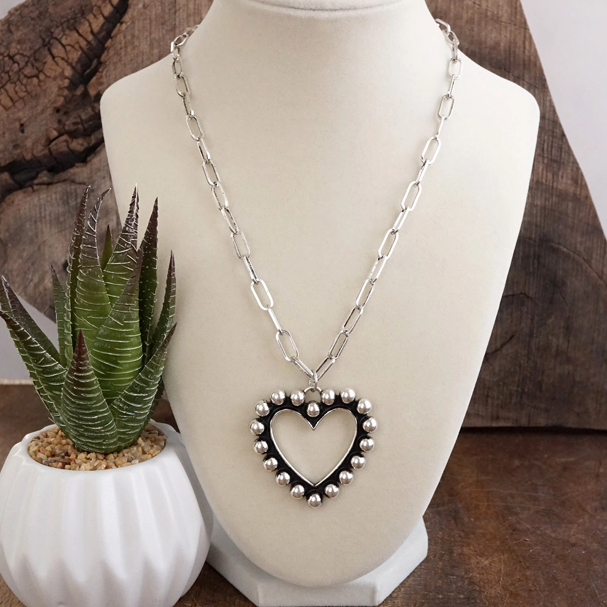 Wild Grace ?C Western Bubble Heart Pendant Necklace Antique Piece