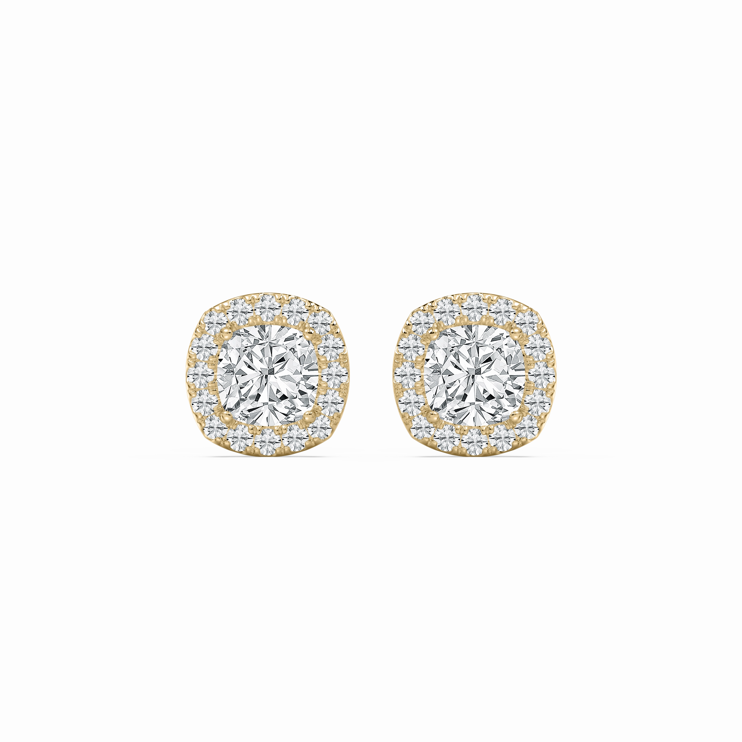 Beautiful Product Cushion Lab Grown Diamond Martini Halo Stud Earrings