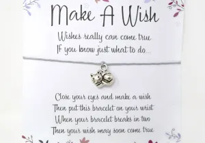 Wish Bracelet - Cat Charm. Sleepy Cat Bracelet. Kitty. Choice of Colours