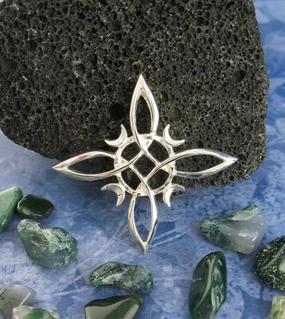 Trendy Style Witch's Knot with 4 Crescent Moons Pendant, Handmade