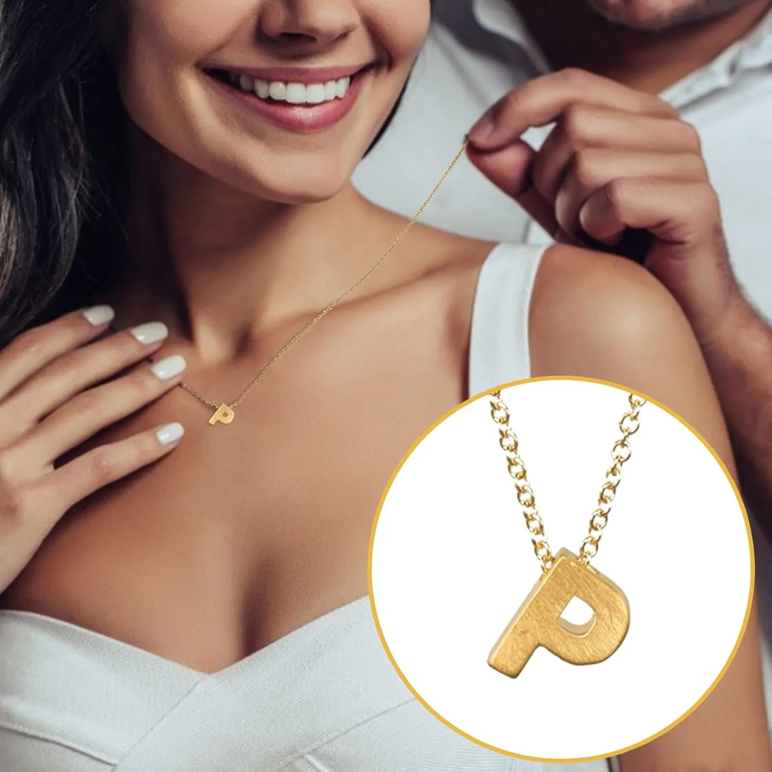 Women Initial Necklace Stylish Minimalist Design Pendant Necklaces Anniversary Necklaces Clavicle Chain