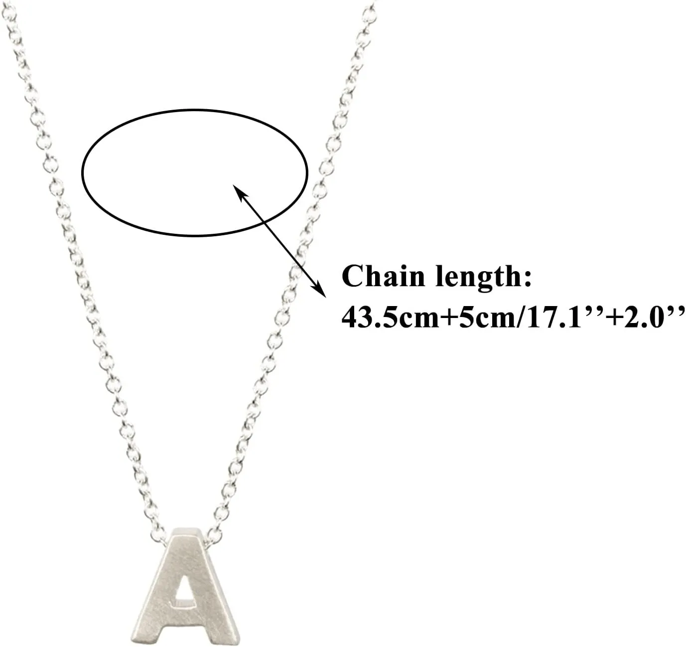 Women Initial Necklace Stylish Minimalist Design Pendant Necklaces Clavicle Chain (L, One Size)
