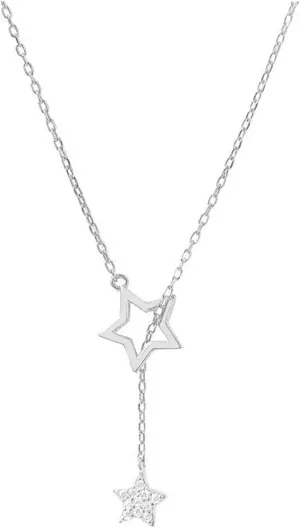 Women Layered Star Pendant Necklace Dainty Inlaid Zircon Clavicle Chain Stylish Minimalist Design Y-Necklaces