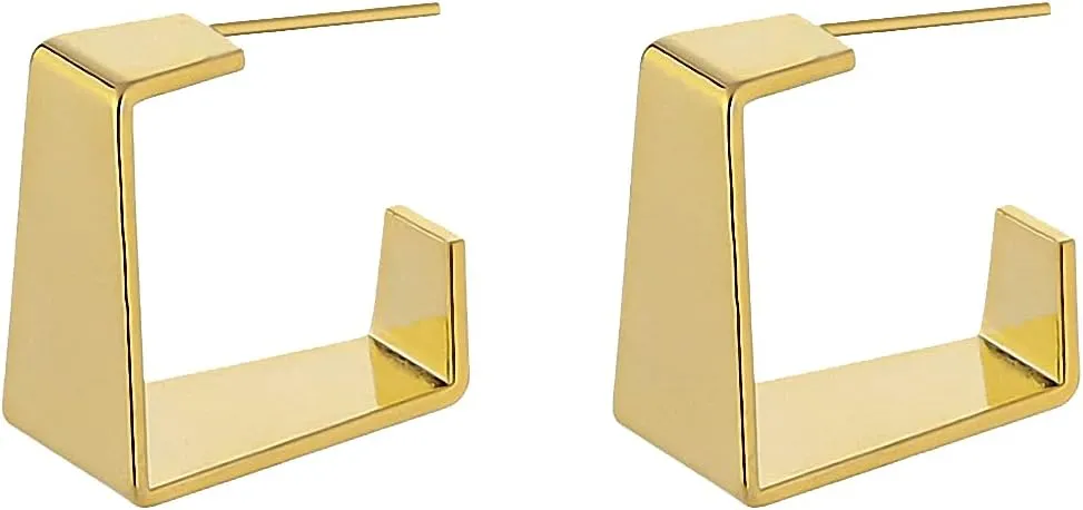 Women Minimalist Metal Geometric Stud Earrings Statement Metal Gold Earrings