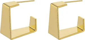 Women Minimalist Metal Geometric Stud Earrings Statement Metal Gold Earrings