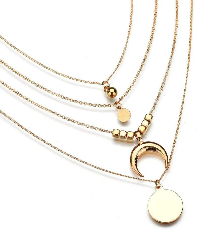 Women Multi-Layer Choker Collar Vintage Pendant Necklace Streetwear Hip Hop Anniversary Necklaces