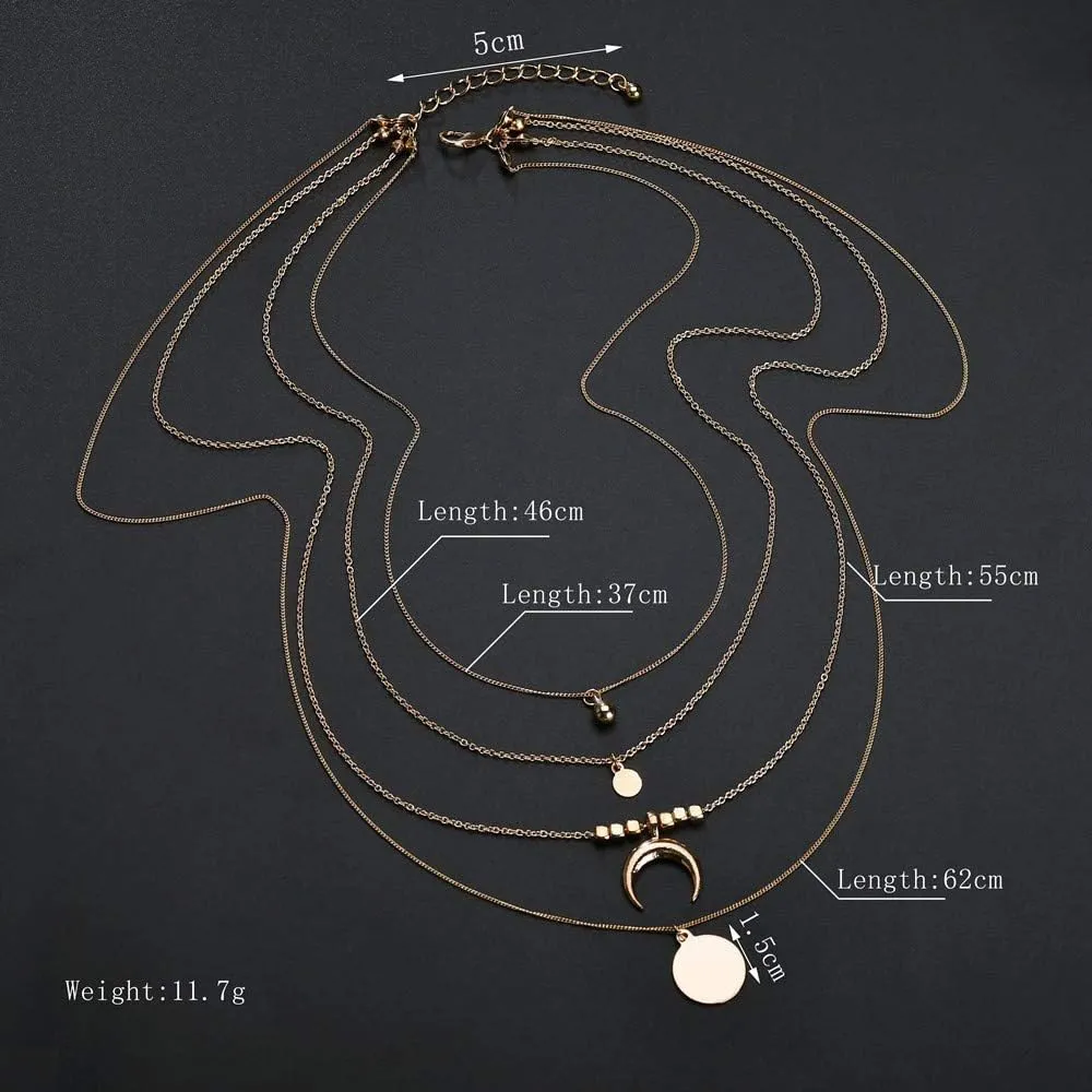 Women Multi-Layer Choker Collar Vintage Pendant Necklace Streetwear Hip Hop Anniversary Necklaces