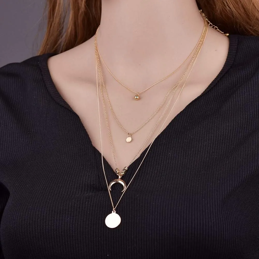 Women Multi-Layer Choker Collar Vintage Pendant Necklace Streetwear Hip Hop Anniversary Necklaces