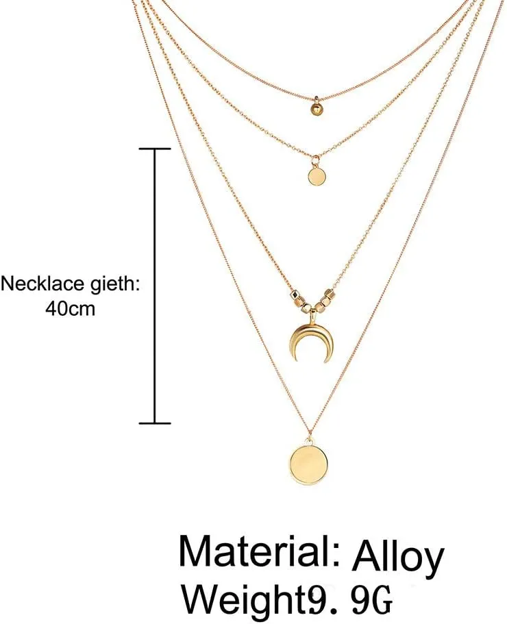 Women Multi-Layer Choker Collar Vintage Pendant Necklace Streetwear Hip Hop Anniversary Necklaces