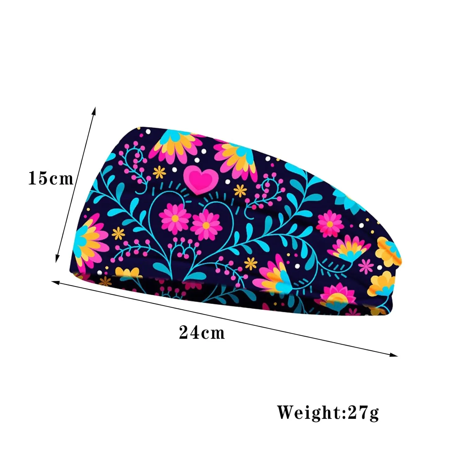 Women Print Headband Elastic Head Wrap Hair Band Bandana Headband Bulk Headbands Fitness Forehead Band Headwear Cycling