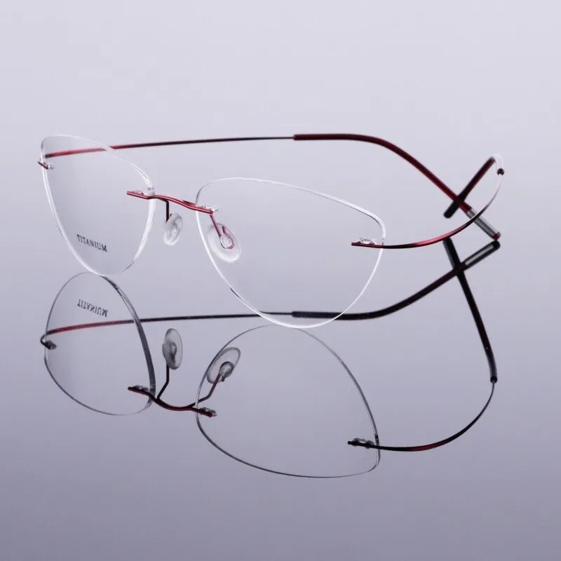 Women's Eyeglasses Flexible Memory Titanium Rimless N20003