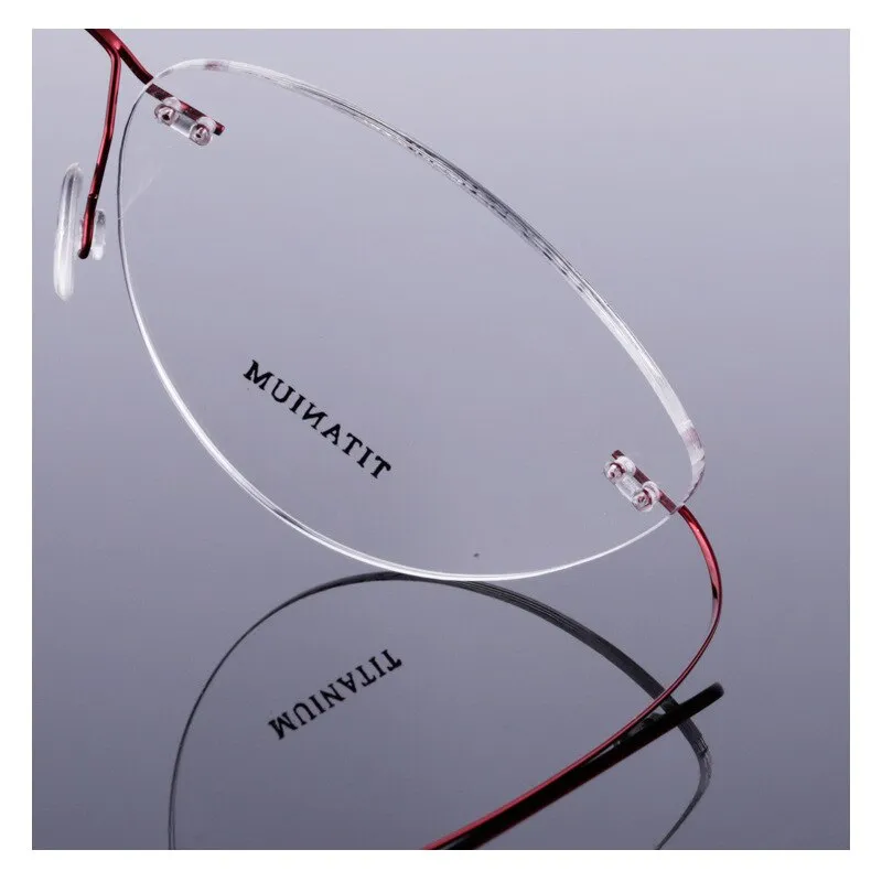 Women's Eyeglasses Flexible Memory Titanium Rimless N20003