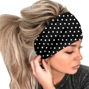 Women's Headbands Elastic Yoga Workout Non-Slip Sweat Soft Headband Solid Color Simple Hair Accessory Headband (F, One Size)