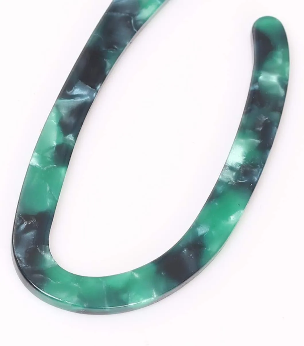 Women’s Mottled Hoop Earrings Bohemia Acrylic Resin Hoops Stud Earrings