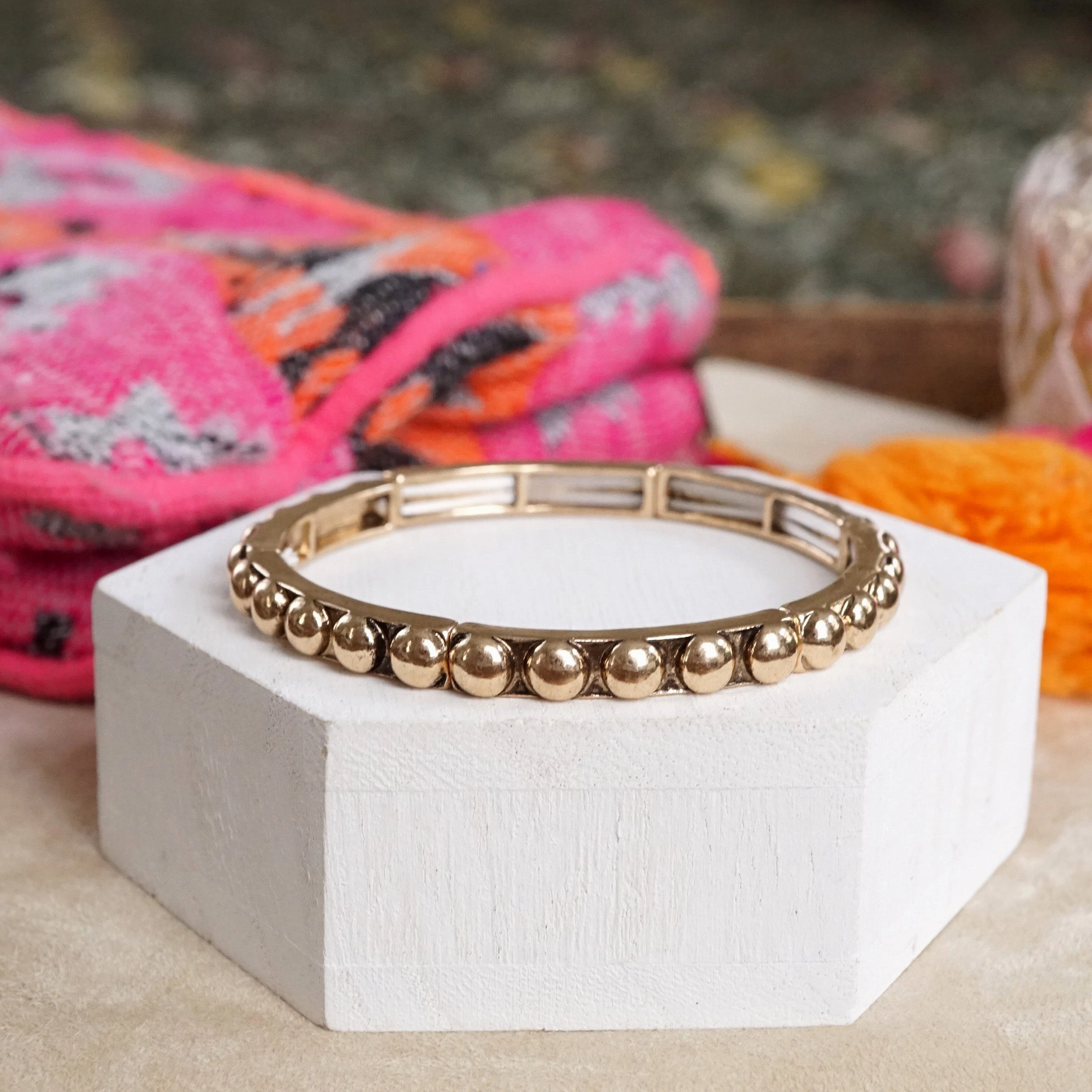 Cultural Fusion Pan-Regional Amalgamations Western Bubble Bangle Bracelets ?C Worn Gold or Silver Tone