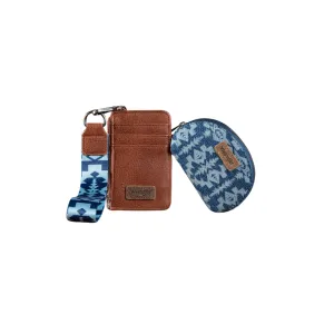 Wrangler Southwestern Denim Print Dual Pouch Wristlet - WG2212-W0051JN