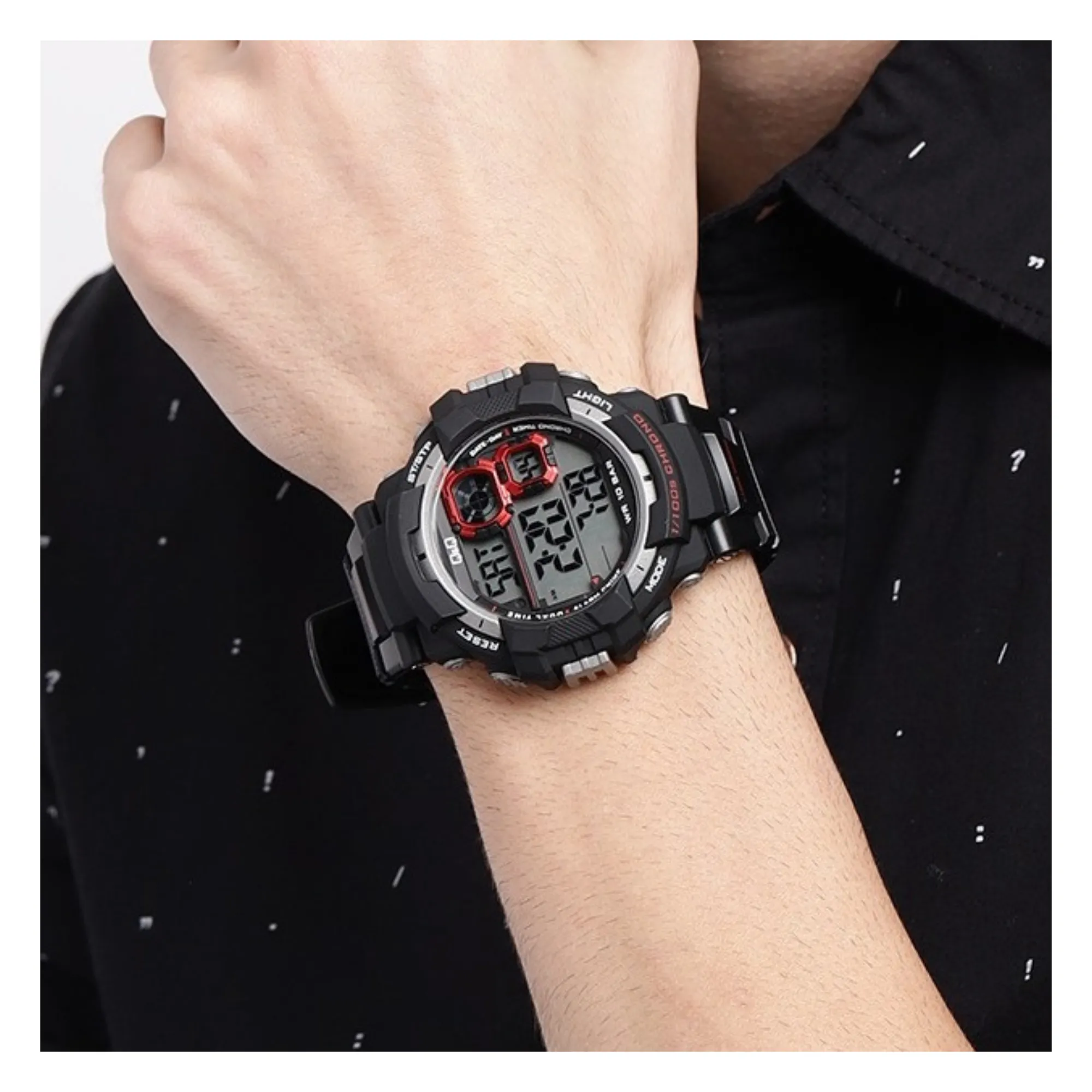 WW0759 Q&Q Digital Sports Fiber Belt Watch M143J001Y