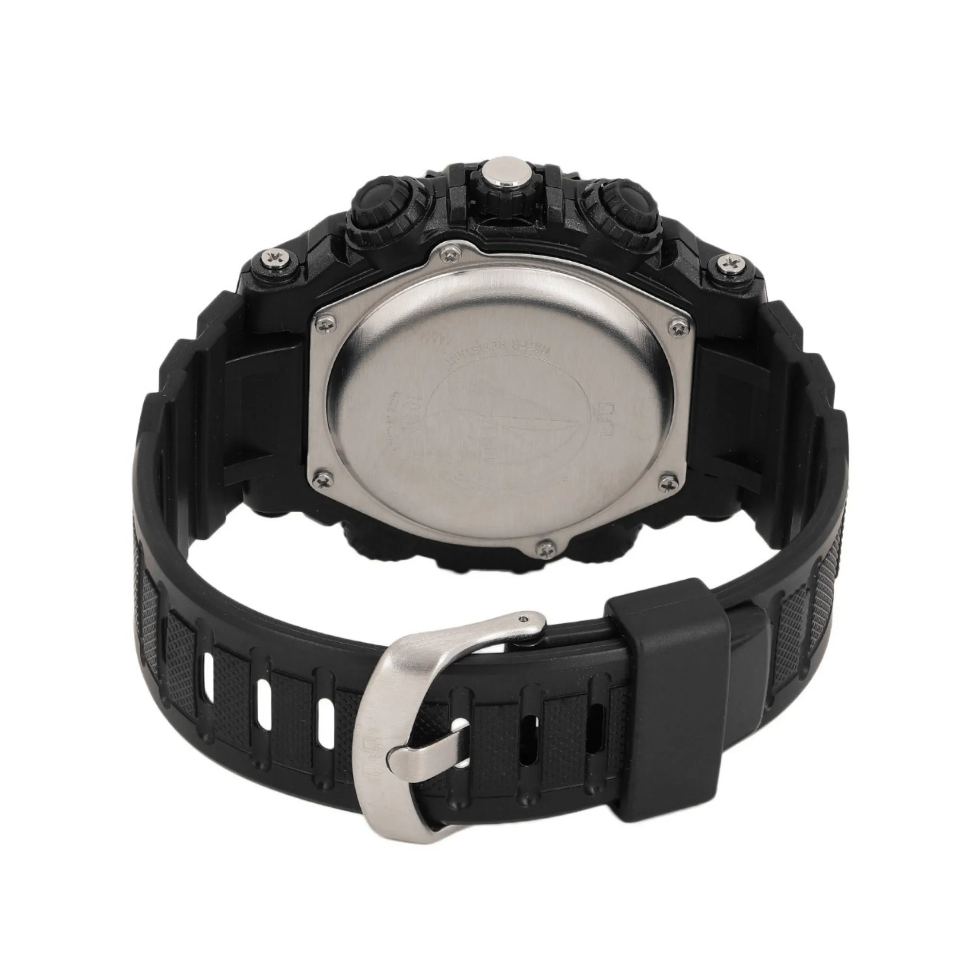 WW1381 Q&Q Dual Time Sports Fiber Belt Watch GW87J003Y