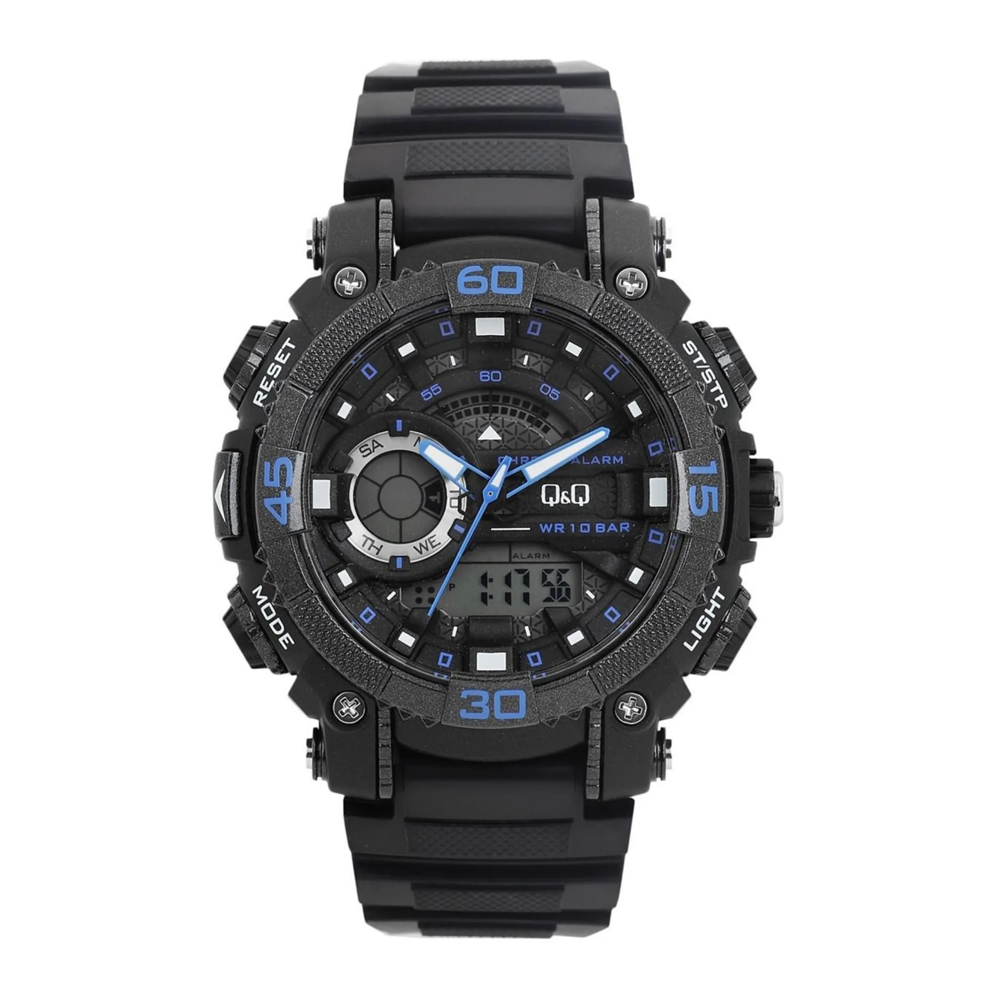 WW1381 Q&Q Dual Time Sports Fiber Belt Watch GW87J003Y
