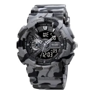 WW1518 SKMEI Sports Camouflage Dual Time Fiber Belt Watch 1688